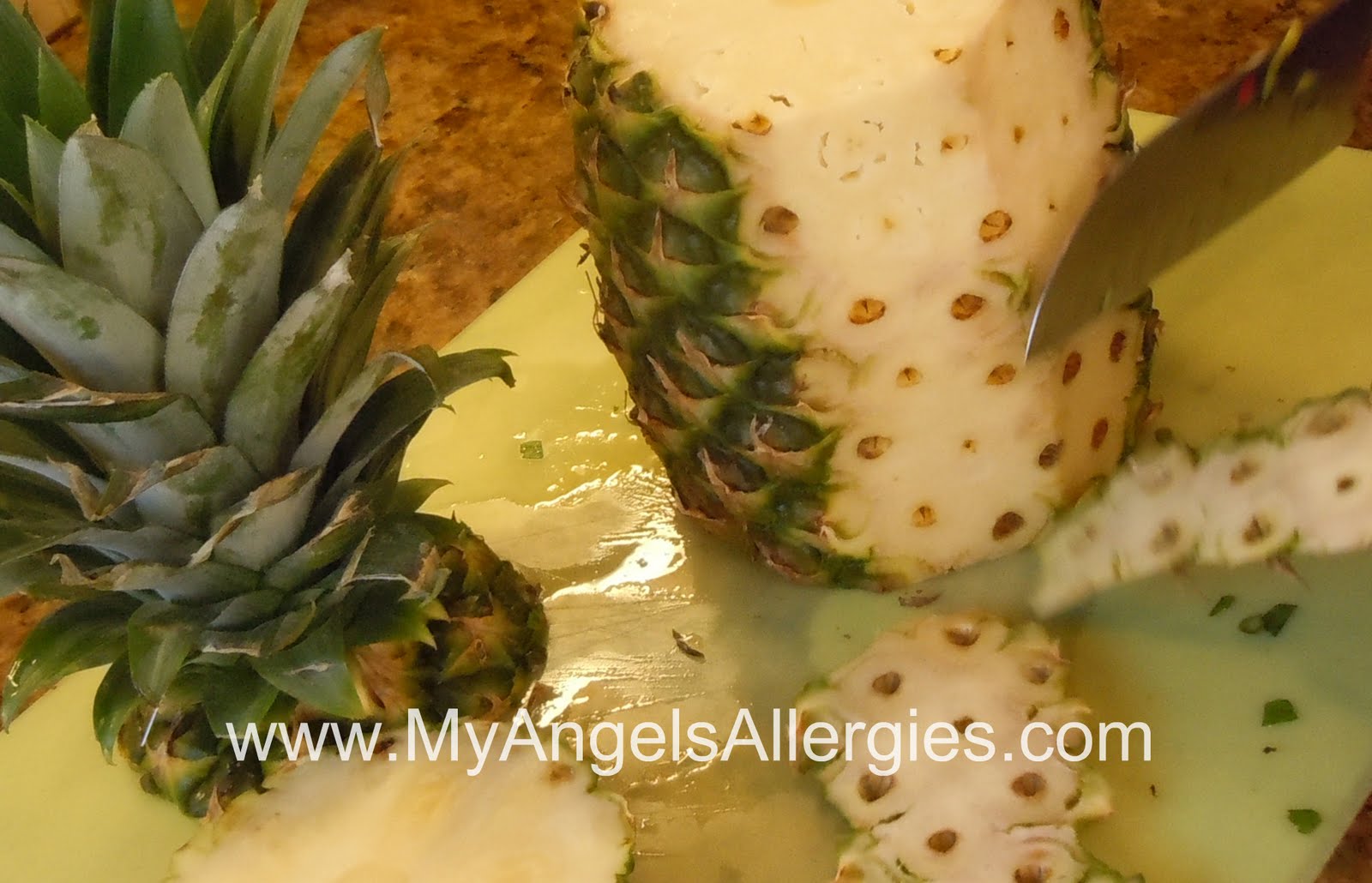 How to cut a Pineapple My Angel's Allergies