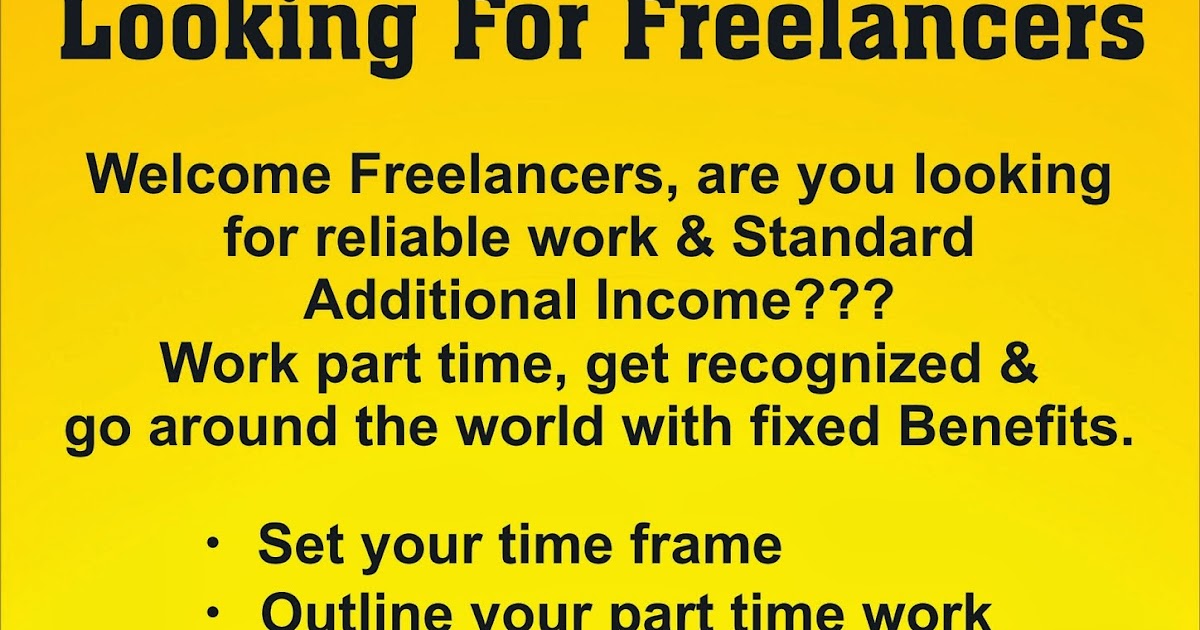 Freelancer Job Who Are Looking Part Time Job