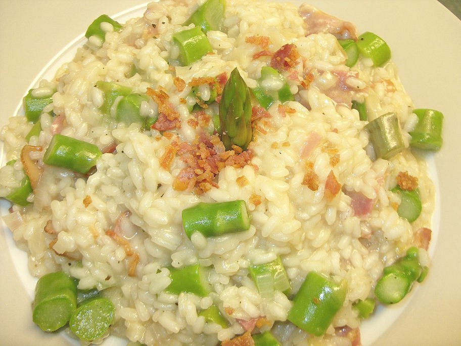 Jenny Eatwell's Rhubarb & Ginger Bacon & Asparagus Risotto