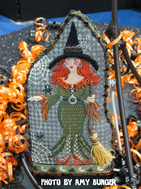 Halloween ~ Ghost Trick-or-Treat Autumn handpainted Needlepoint Ornament  Canvas by Kelly Clark