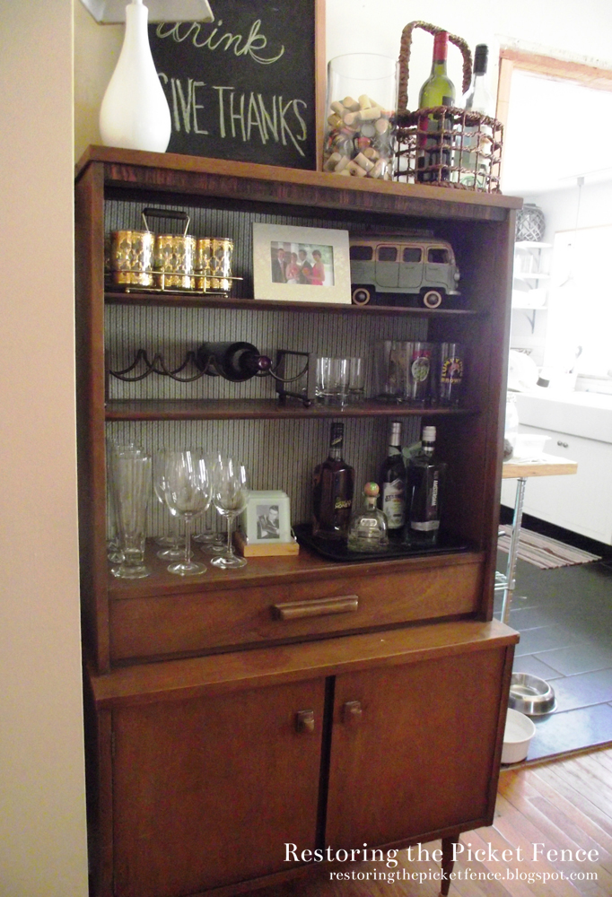 Restoring the Picket Fence Bookcase Bar Makeover