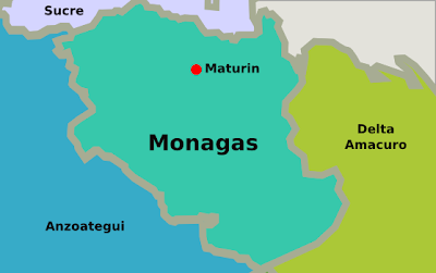 Mapa del estado Monagas Venezuela