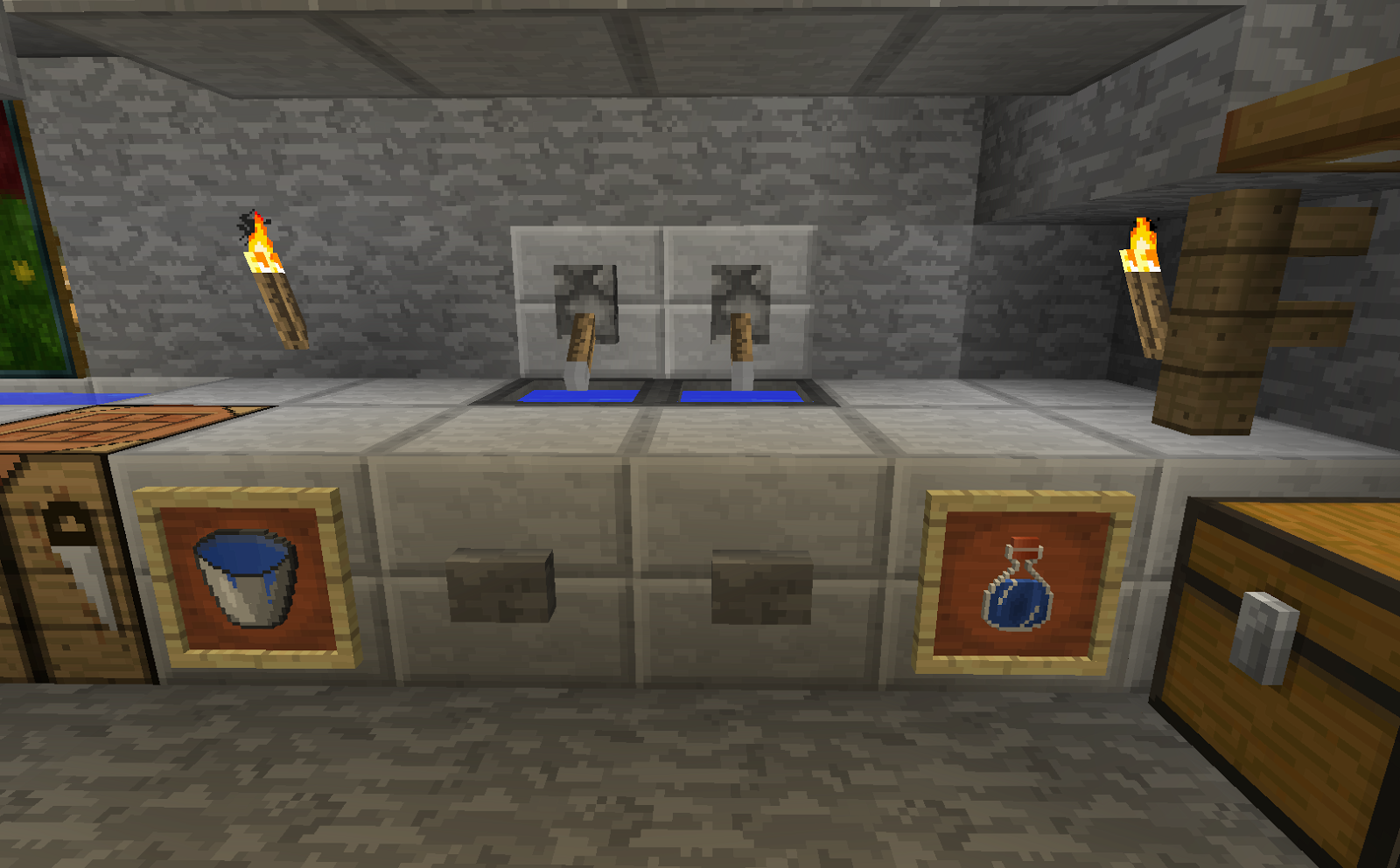 Minecraft Projects Minecraft Kitchen with Functional Food Dispensers