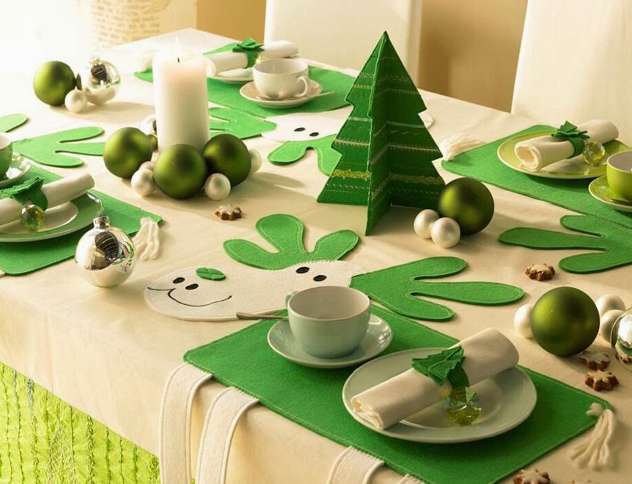 Decoración de Navidad en verde y blanco - Colores en Casa