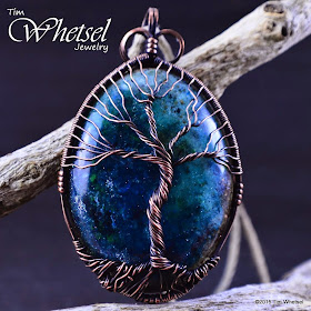 Wire wrapped tree of life orgonite pendant. Handmade. -  ©2015 Tim Whetsel Jewelry