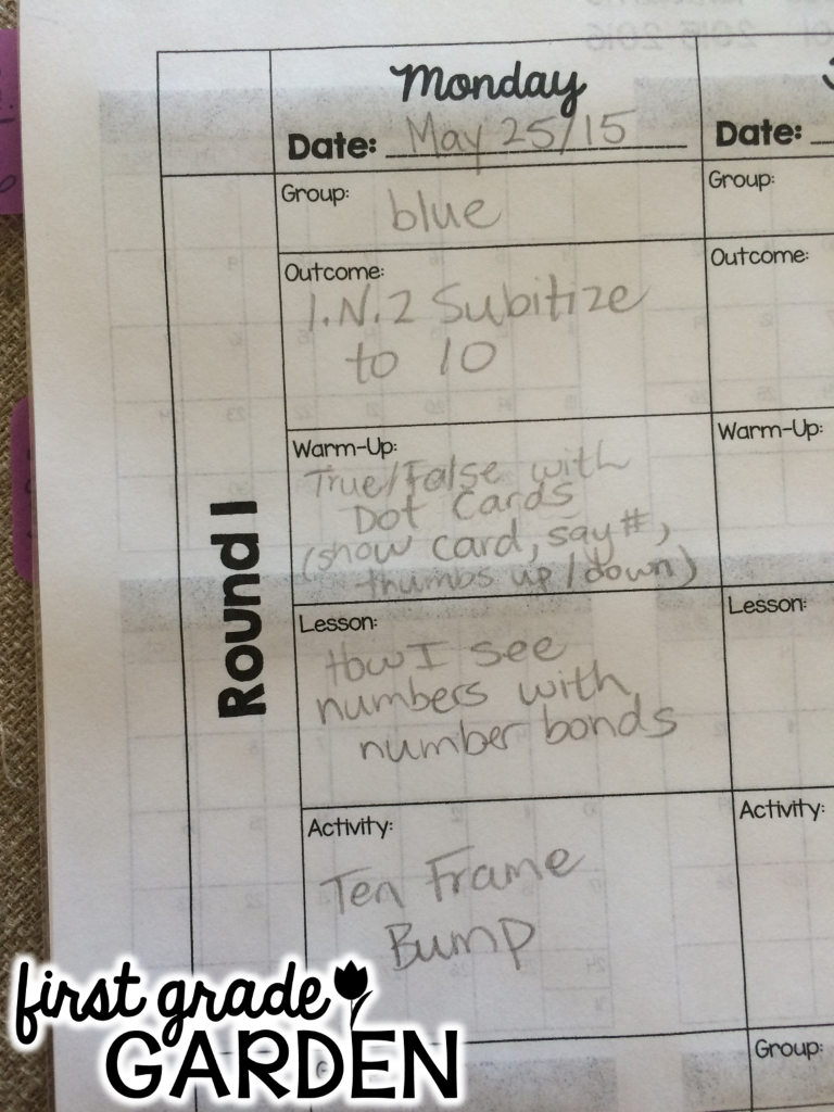 First Grade Garden: Running a Guided Math Lesson