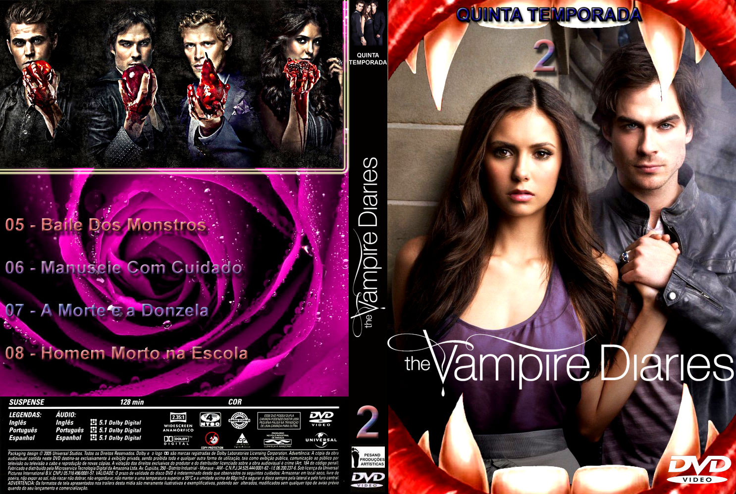 CAPAS EM SÉRIE: CAPA DVD - SÉRIE - THE VAMPIRE DIARIES