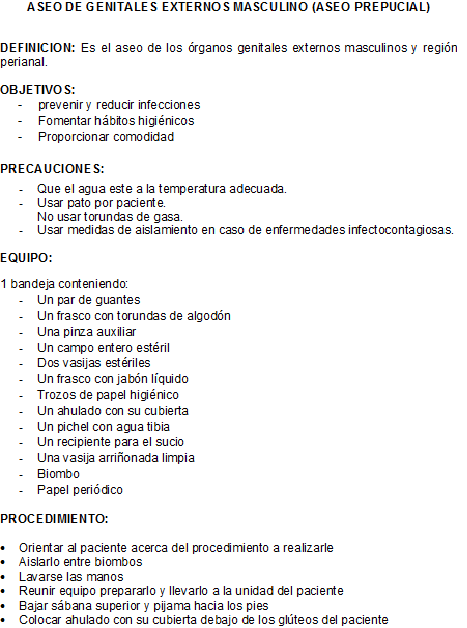 FUNDAMENTOS DE ENFERMERIA: Aseo de Genitales Externos ...