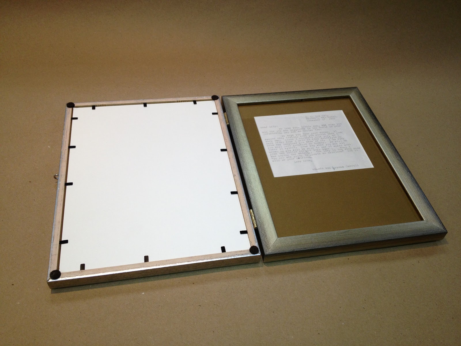 Annie's Art & Frame Project Highlight Keepsake Hinged frame.