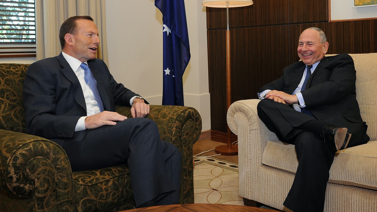 Tony Abbott & Maurice Newman. Tony Abbott & Maurice Newman.