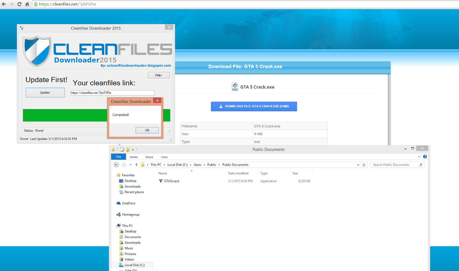 the proof of the cleanfiles downloader