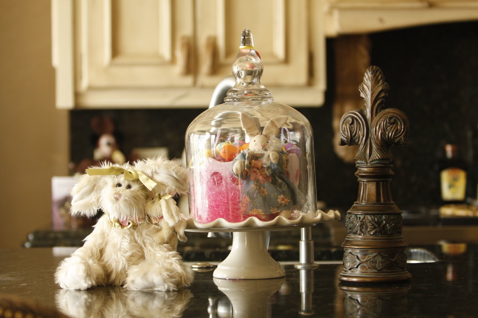 Bunny Cloche for the Kitchen Counter Purple Chocolat Home