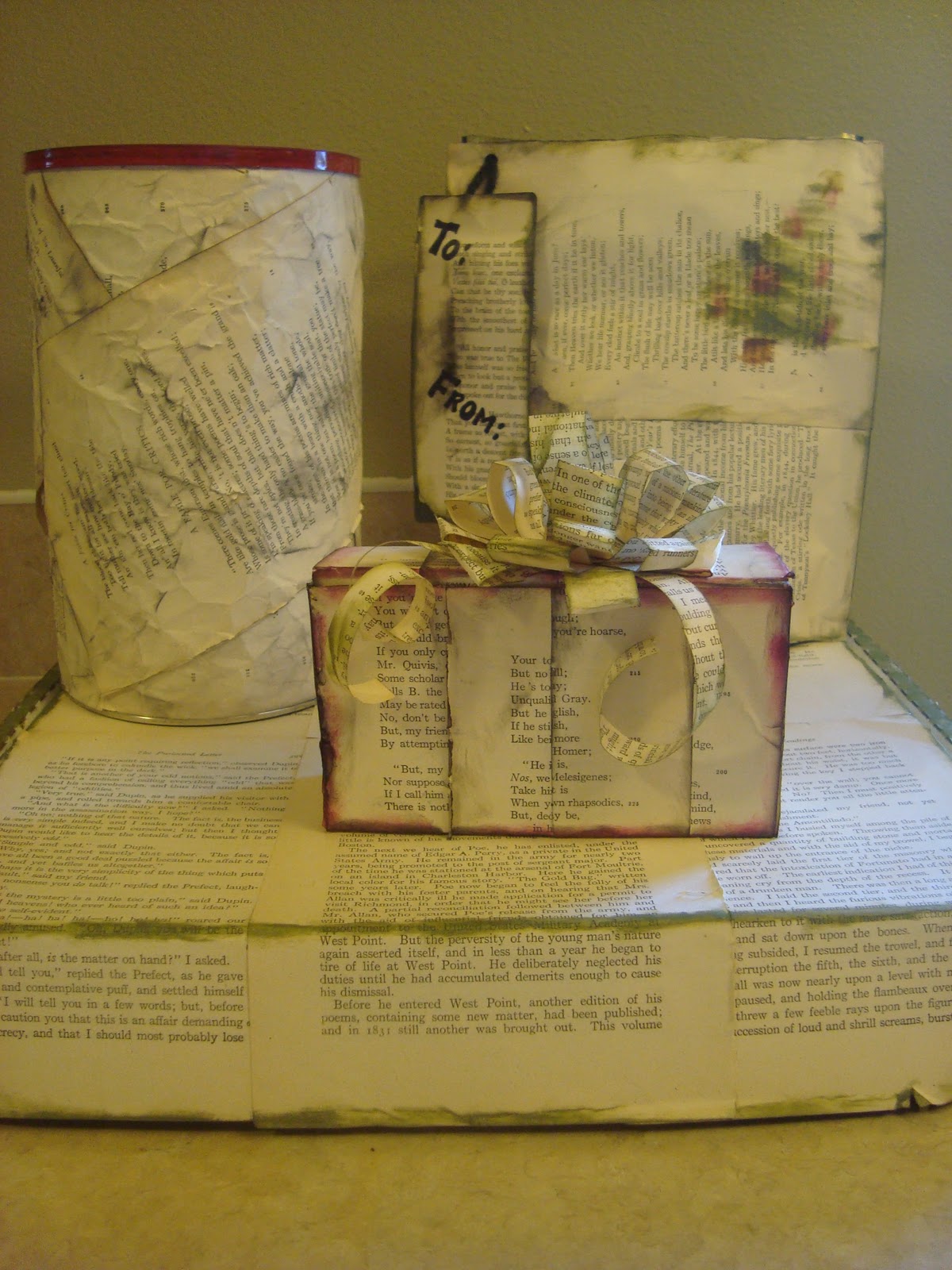 Drab to Fab Old Book Page Wrapping