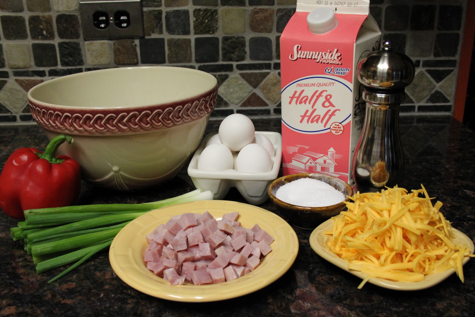 Michelle's Tasty Creations Cheesy Ham and Veggie Quiche