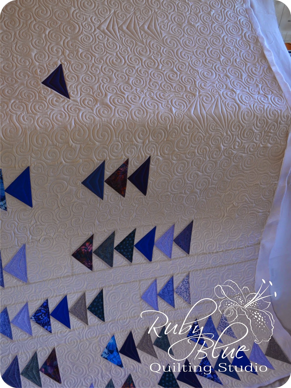 Ruby Blue Quilting Studio Machine Quilting Flying Geese