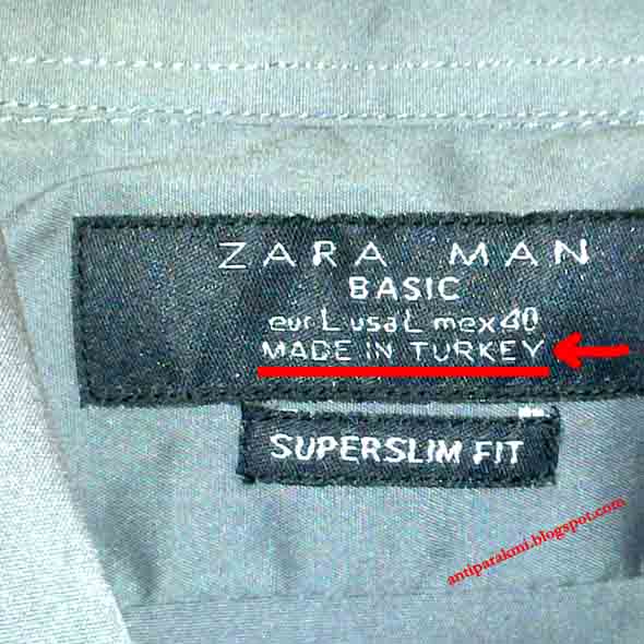 ΑντιΠαρακμή Προϊόντα ZARA MADE IN TURKEY.