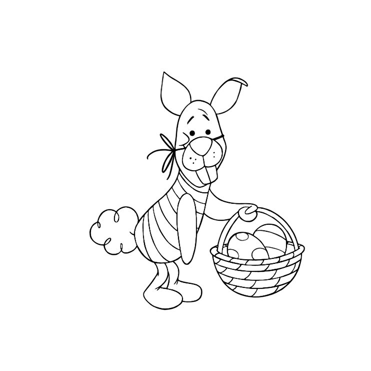 Winnie The Pooh - Easter Coloring Pages