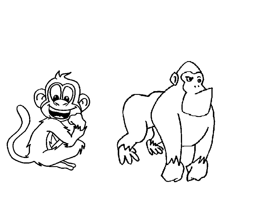 Macaco pequeno para colorir - Imprimir Desenhos