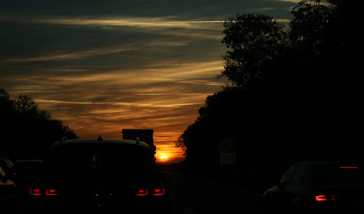 Red lights and red sky Red lights and red sky
