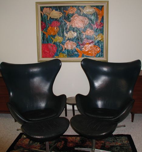 Arne Jacobsen Egg Chairs (leather)