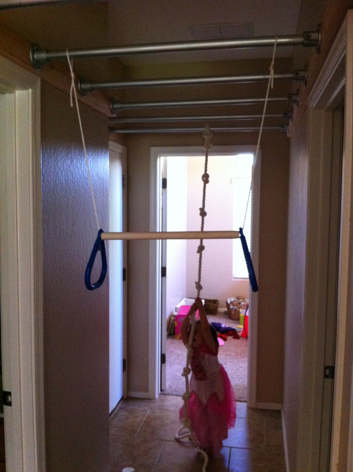 Hallway monkey bars Indoor monkey bars, Monkey bars, Top living room