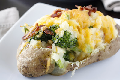 Cheddar Broccoli and Bacon Stuffed Potatoes