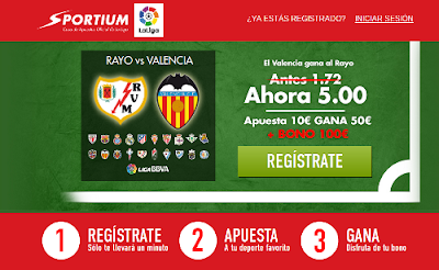 Sportium Super cuota 5 Valencia gana Rayo 22 agosto Sportium Super cuota 5 Valencia gana Rayo 22 agosto