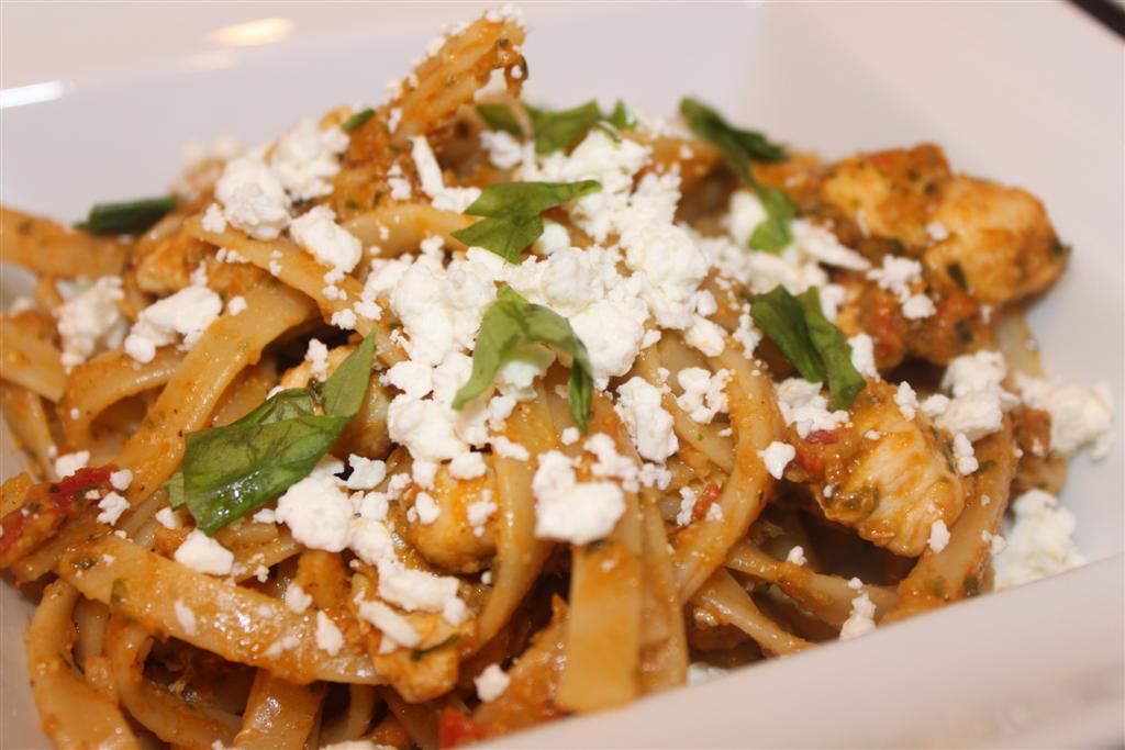 Kelly's Healthified Kitchen Pasta with Sundried Tomato Pesto