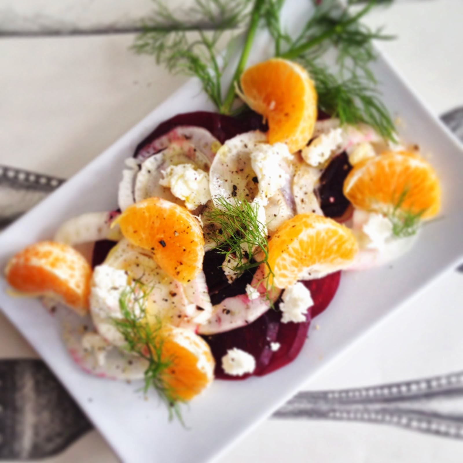 The LadyGirls' Table Shaved Fennel and Beet Salad with Goat Cheese