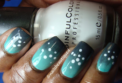 Gradient and Dots Nailart