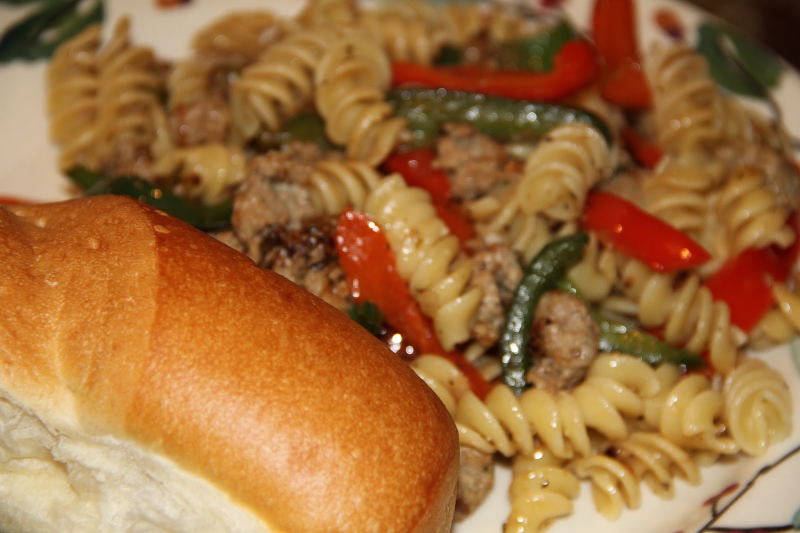 Pasta with Turkey Sausage and Peppers and a two ingredient chocolate