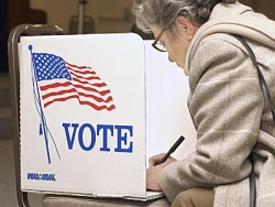 Woman voting