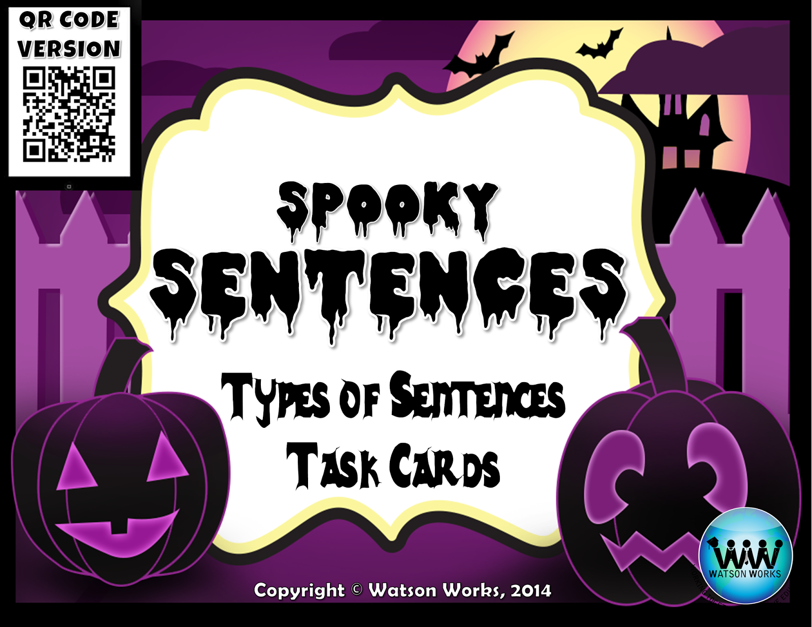 http://www.teacherspayteachers.com/Product/Spooky-Sentences-Types-of-Sentences-Task-Cards-QR-Code-Version-1485557
