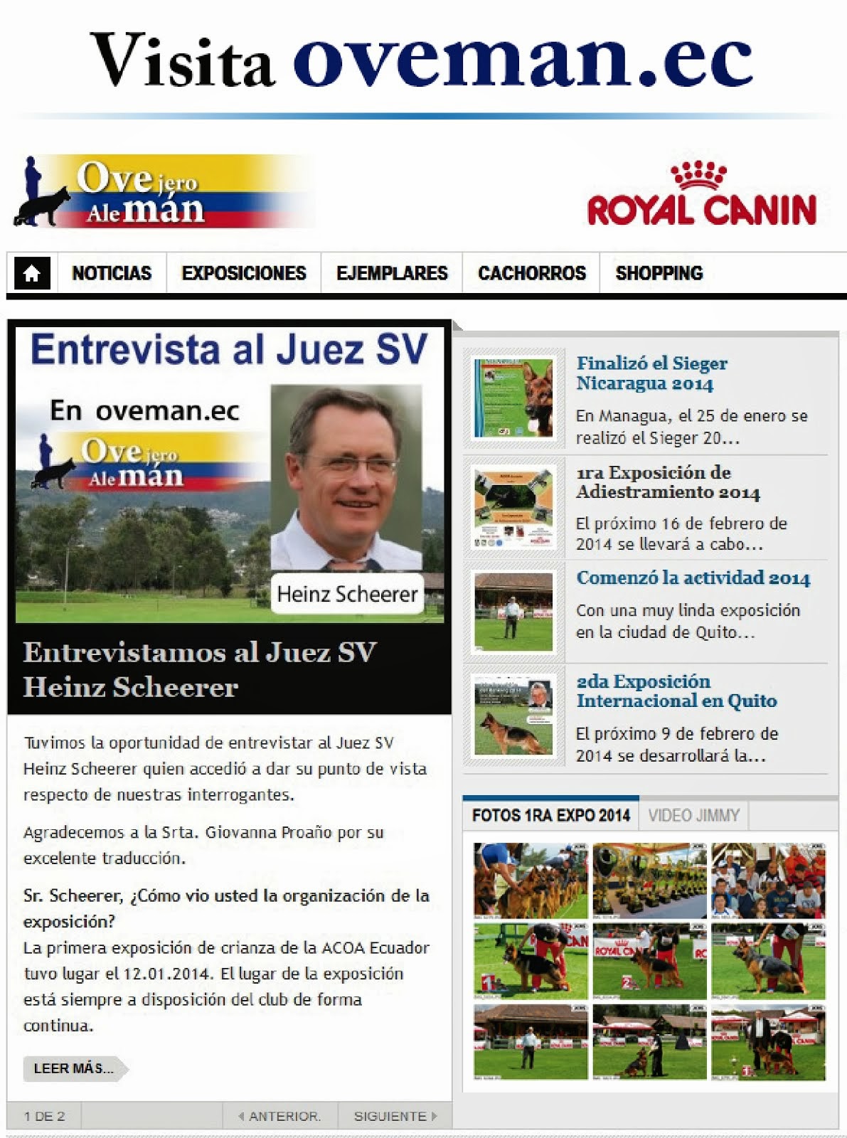 NOTICIAS del Pastor Alemán (Haga CLICK EN LA IMAGEN)