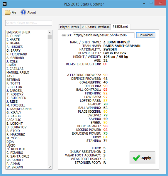 Pes Patch Update Pes 2015 Stats Updater Final Version 1 2 Full By Rasuna