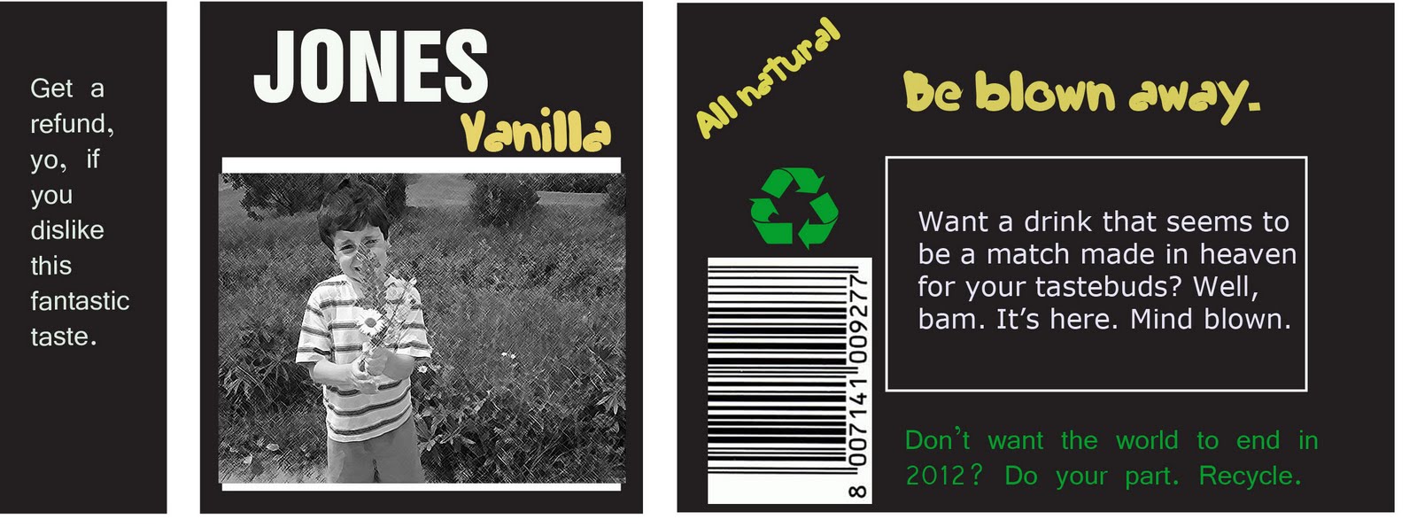 think belated jones soda label