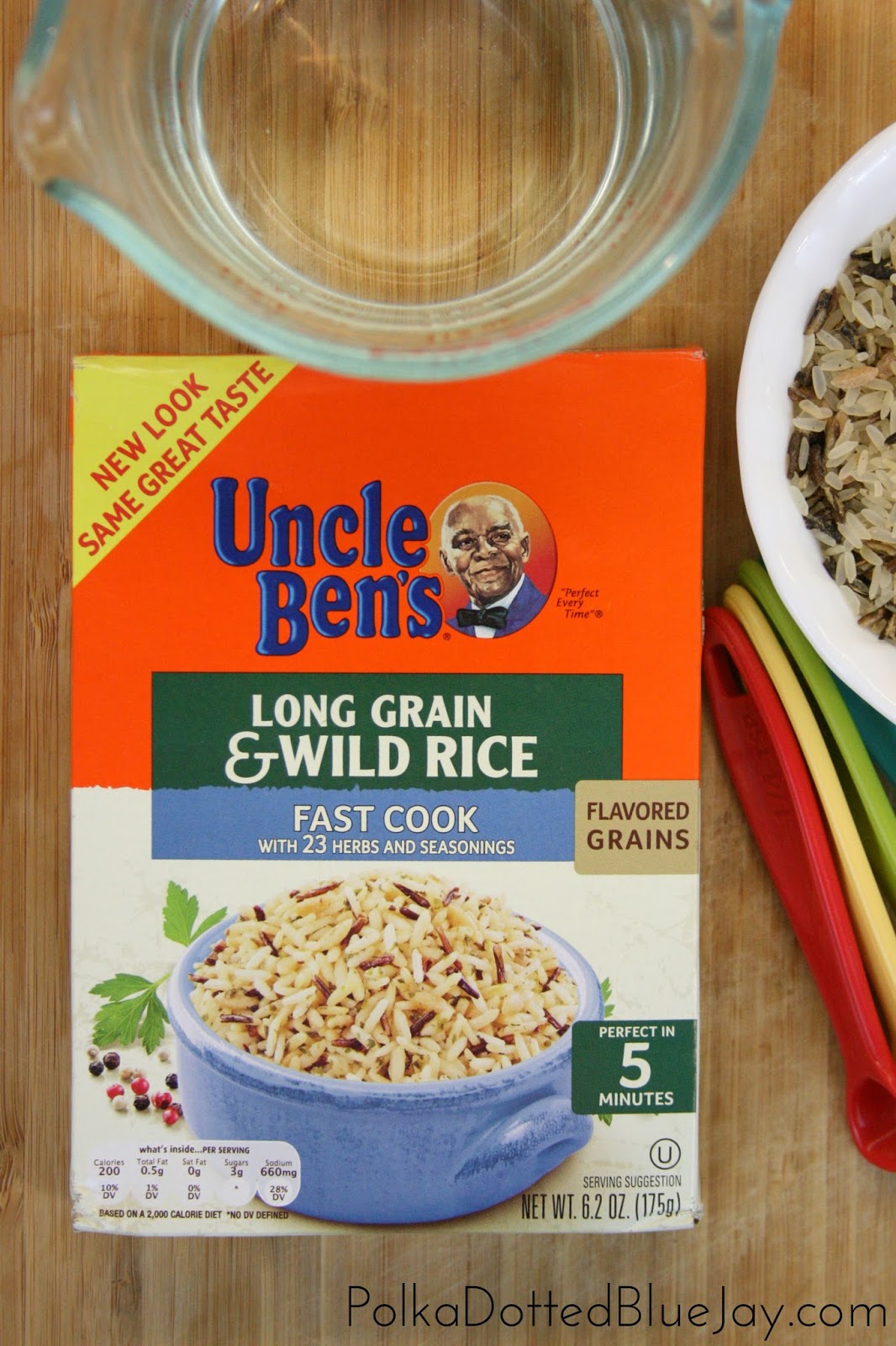 Chicken and Wild Rice Soup with Uncle Ben's® Polka Dotted Blue Jay