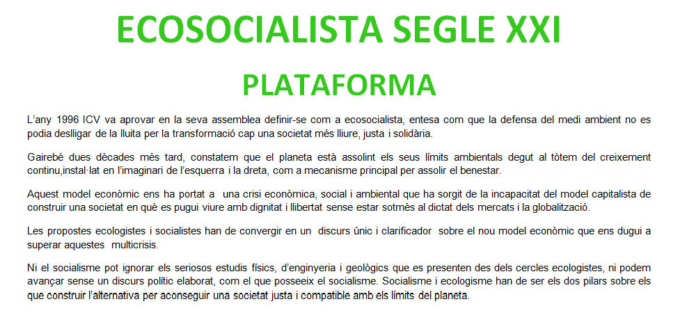              ECOSOCIALISTA SEGLE XXI