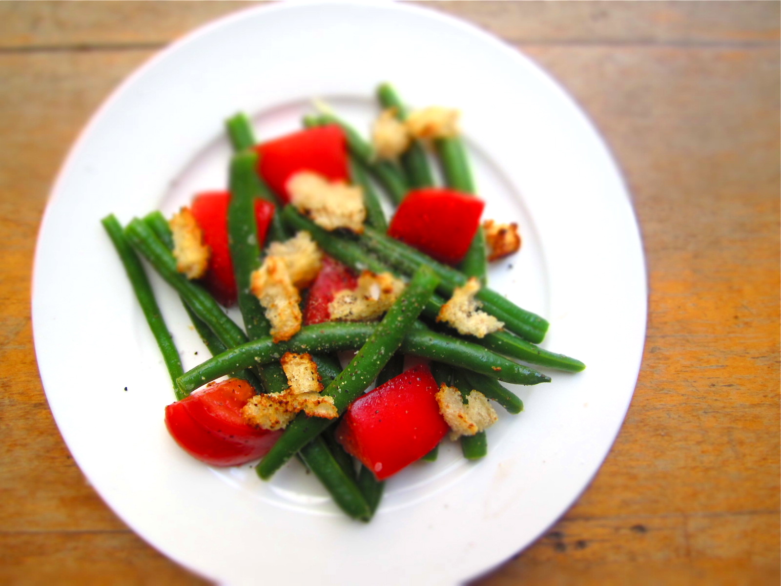 Milk & Mode Green Beans with Garlic Bread Crumbs and Tomatoes
