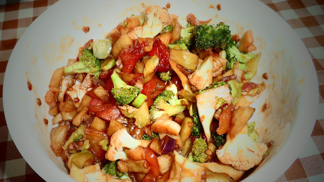 stir fried broccoli and cauliflower