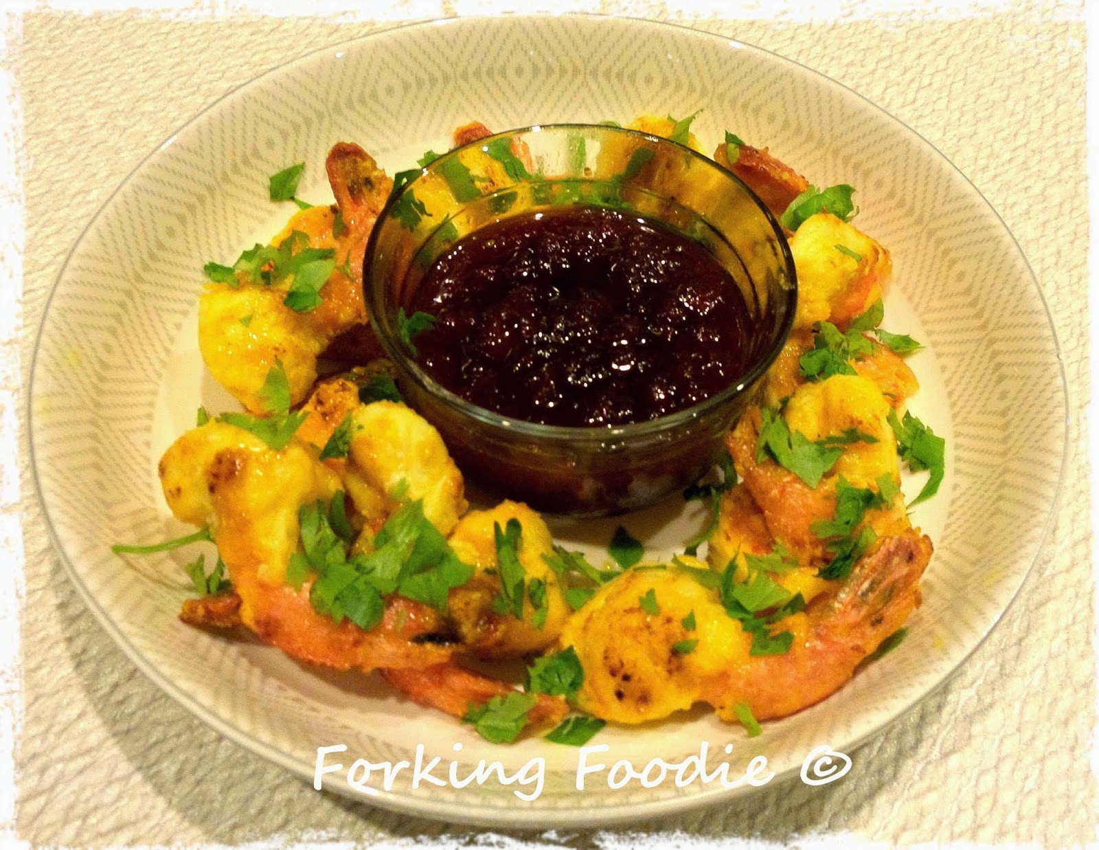 Forking Foodie Fragrant Thai Prawns with Sweet Chilli Sauce (with