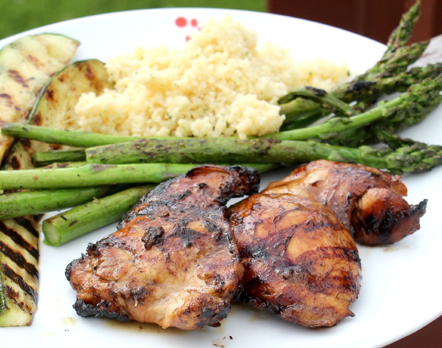 Cheese Curd In Paradise Grilled Balsamic Maple Marinated Chicken Thighs