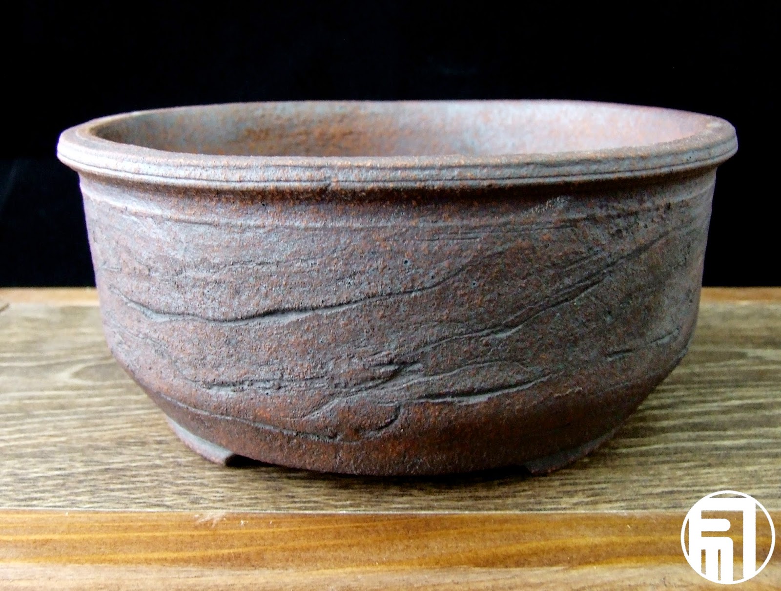 Round unglazed bonsai pots