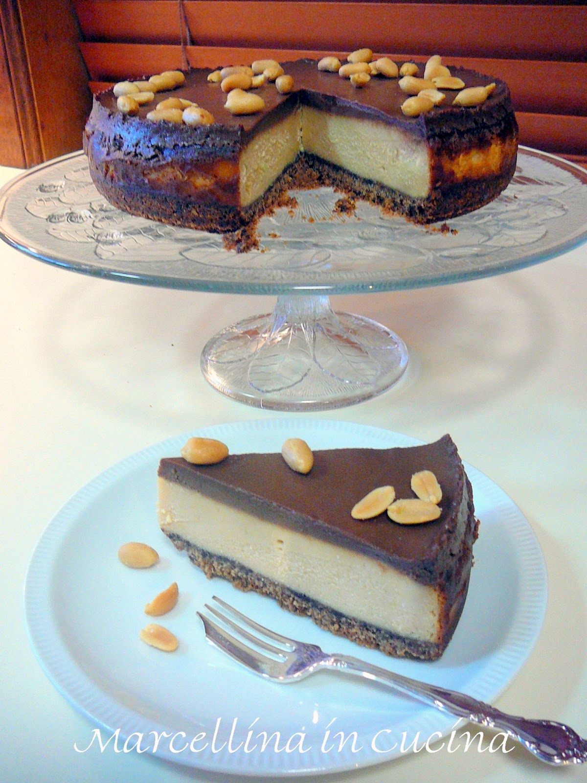 Marcellina in Cucina Nigella's Chocolate peanut butter cheesecake