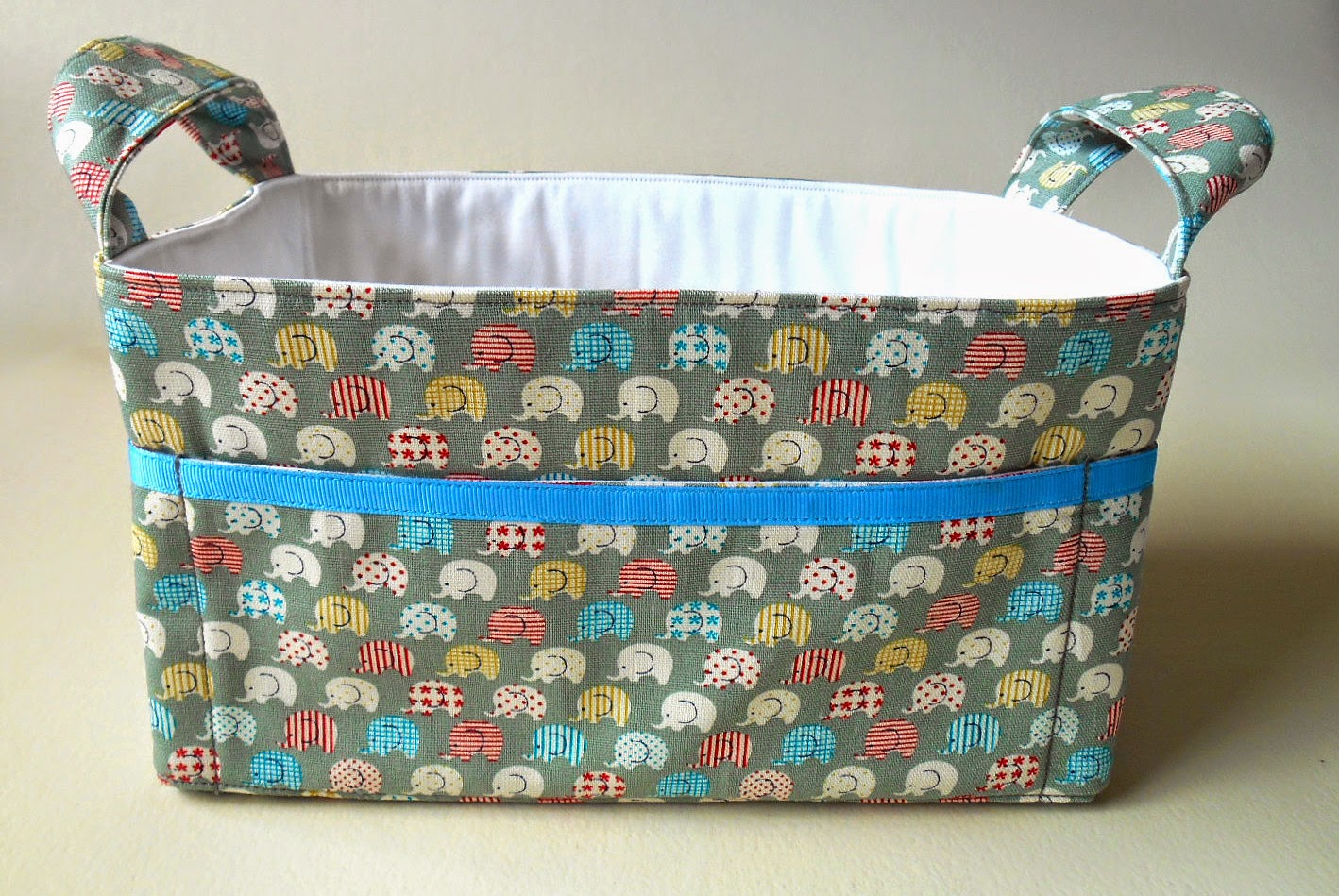 handmade by eva rose Fabric Baskets for Babies and Kids Taupe Dotty
