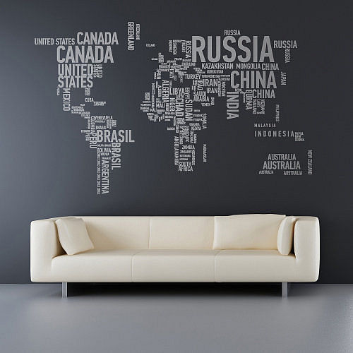 Mad for MidCentury World Map Wall Decal for a Travel Nursery