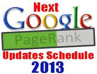 Pagerank 2013 update schedule