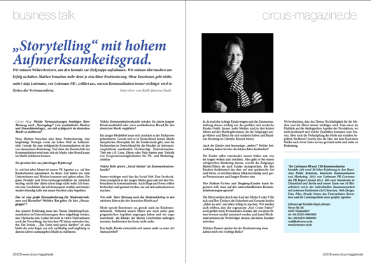 Business Talk: „Storytelling“ mit hohem Aufmerksamkeitsgrad. Interview mit Anja Lottmann von Lottmann PR.