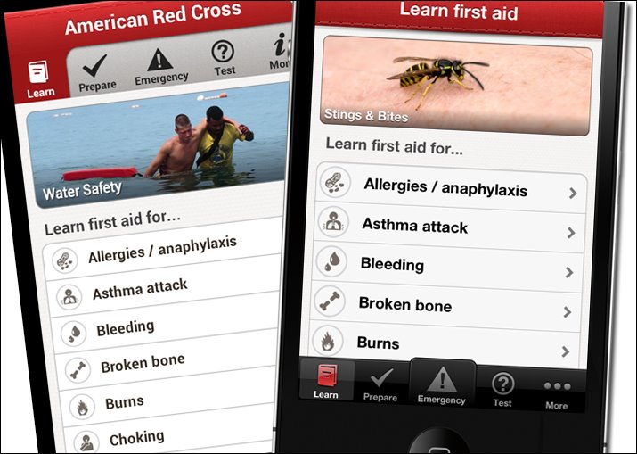 Red Alert Red Cross DFW Blog First Aid App Reviews Android vs iPhone