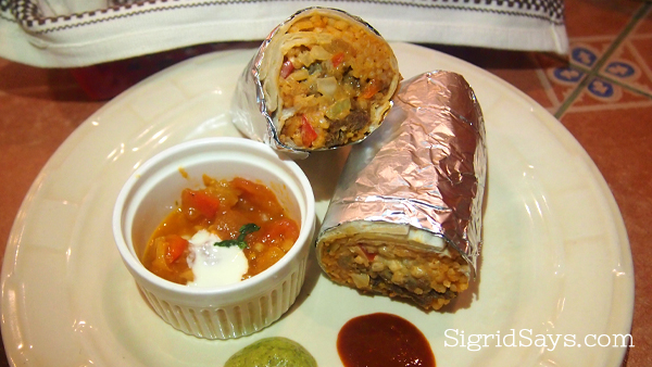 beef burrito at Fogo Grill